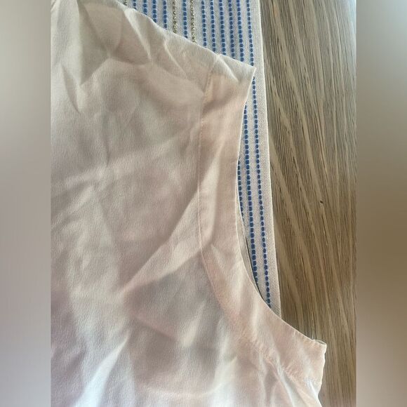 AllSaints 100% Silk Cream/Black Luna Aura Shirt Sleeveless  Button Dress Size 6 - Picture 7 of 12